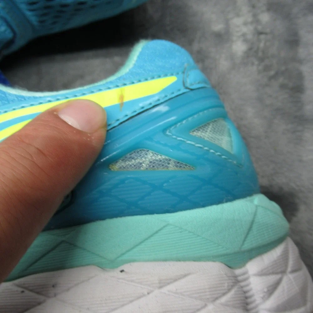 Asics Gel Running Shoes Womens 7 Teal Yellow Kayano Fluid Ride Cushioned Comfort